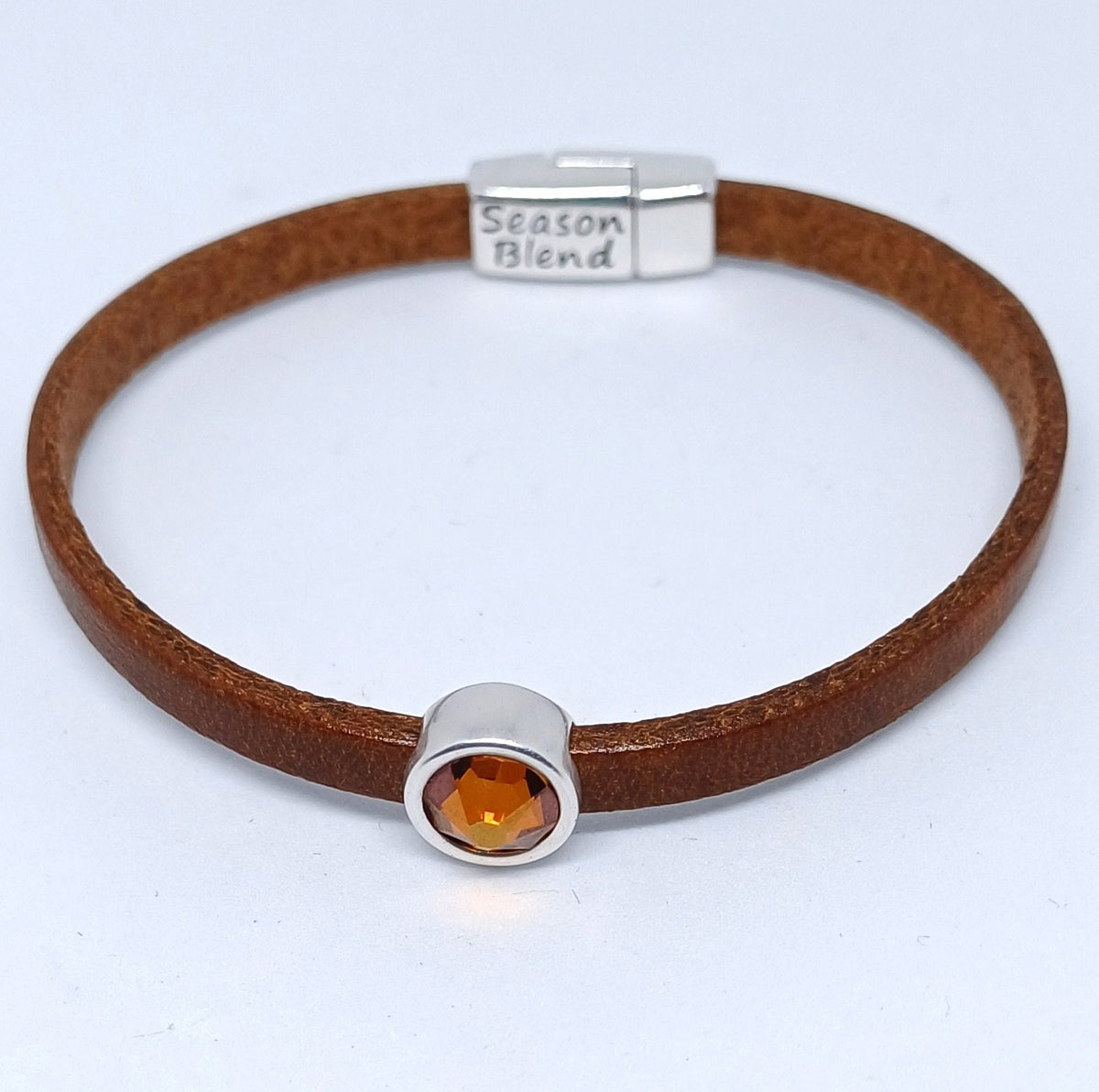 Timeless leren armband antiek verzilverd bruintinten