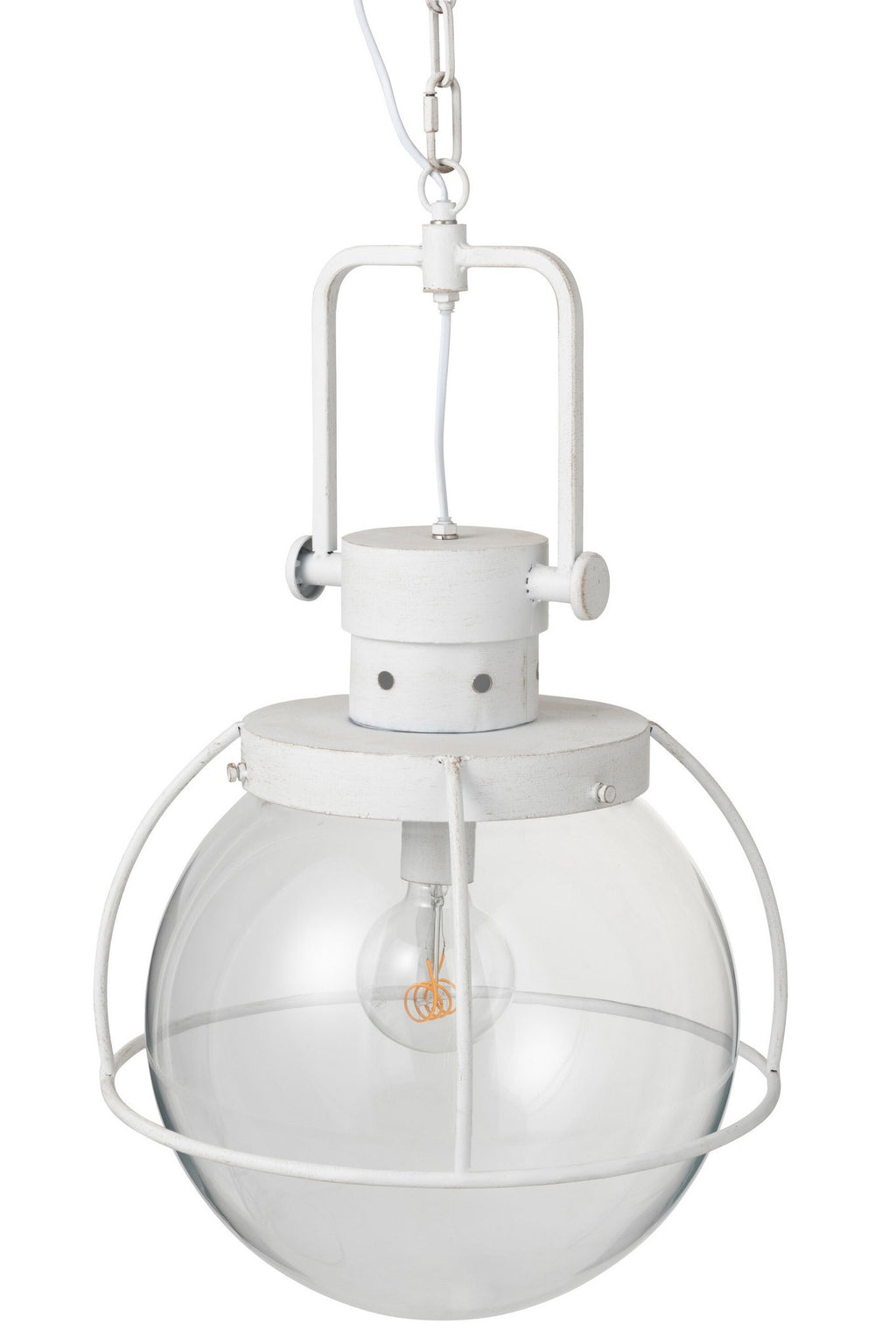 J-Line hanglamp Bol - glas/metaal - wit