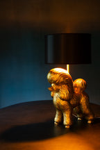 J-Line Lamp Hond Poodle Resine Goud