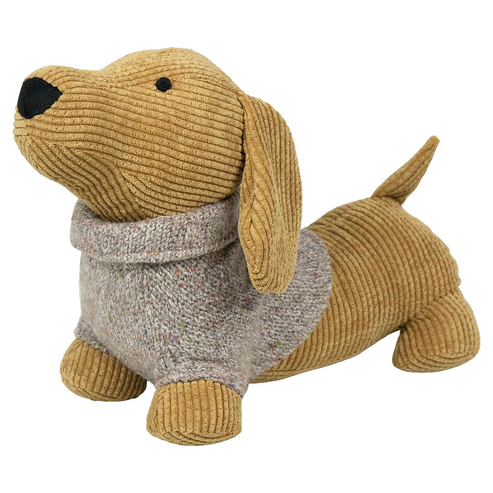 Deurstopper Teckel Sweater Oker 30x16x23cm