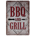 BBQ & Grill Retro Wandbord 30x20
