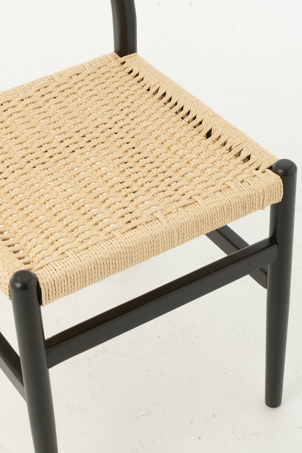 J-Line Chair Lap Beukenhout/Touw Zwart