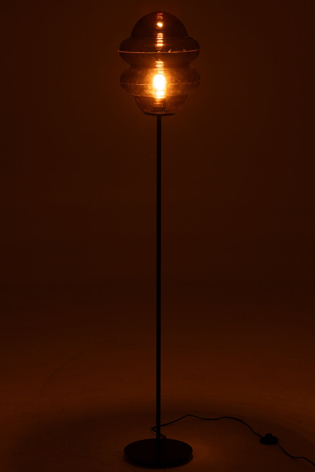 J-Line Staanlamp Honinglepel Glas Bruin