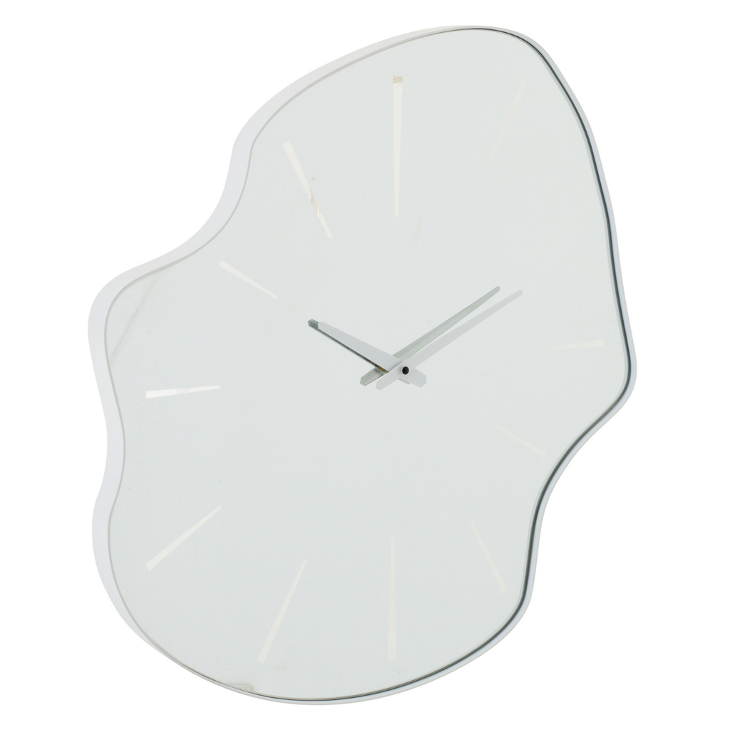 J-Line klok Onregelmatig - glas - wit