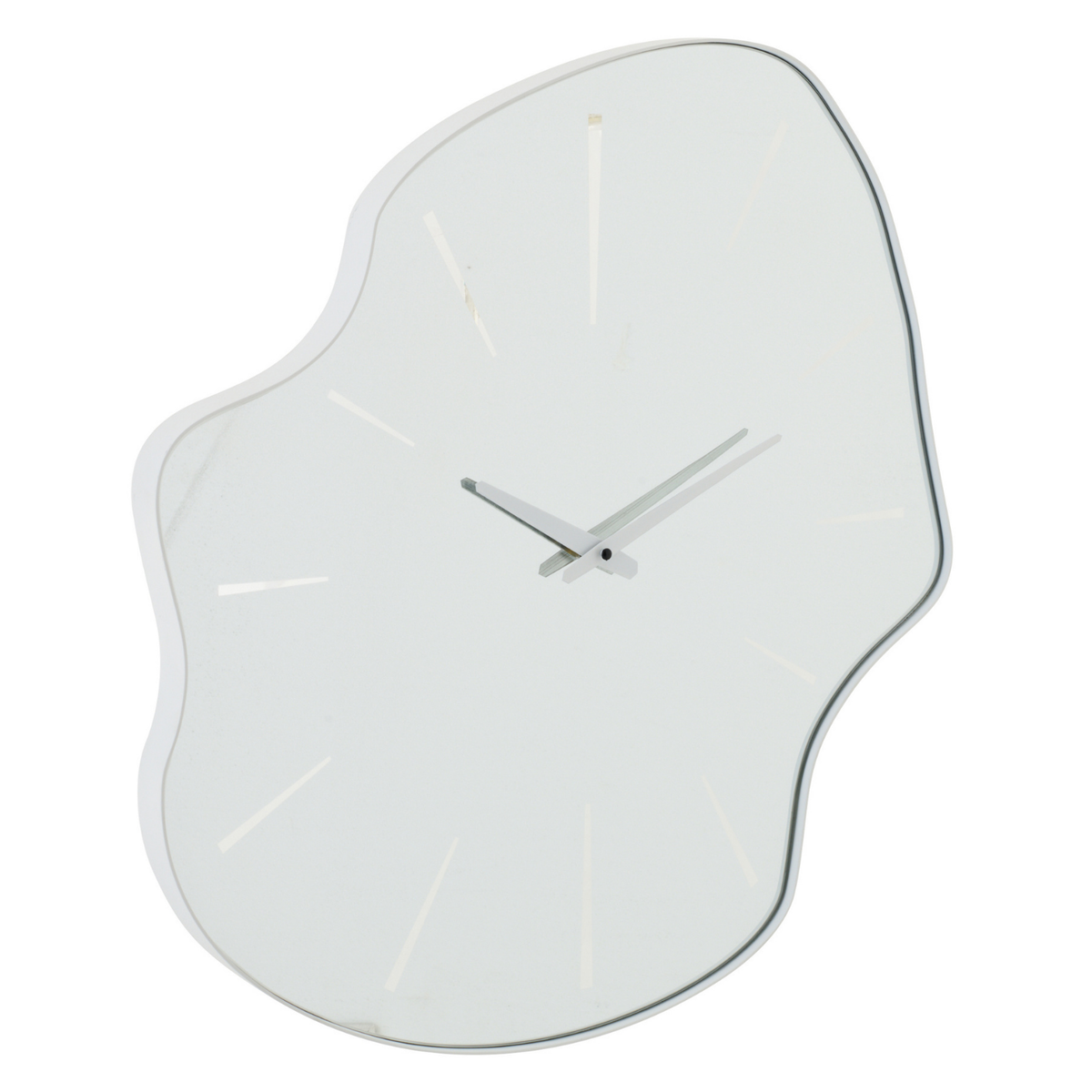 J-Line klok Onregelmatig - glas - wit