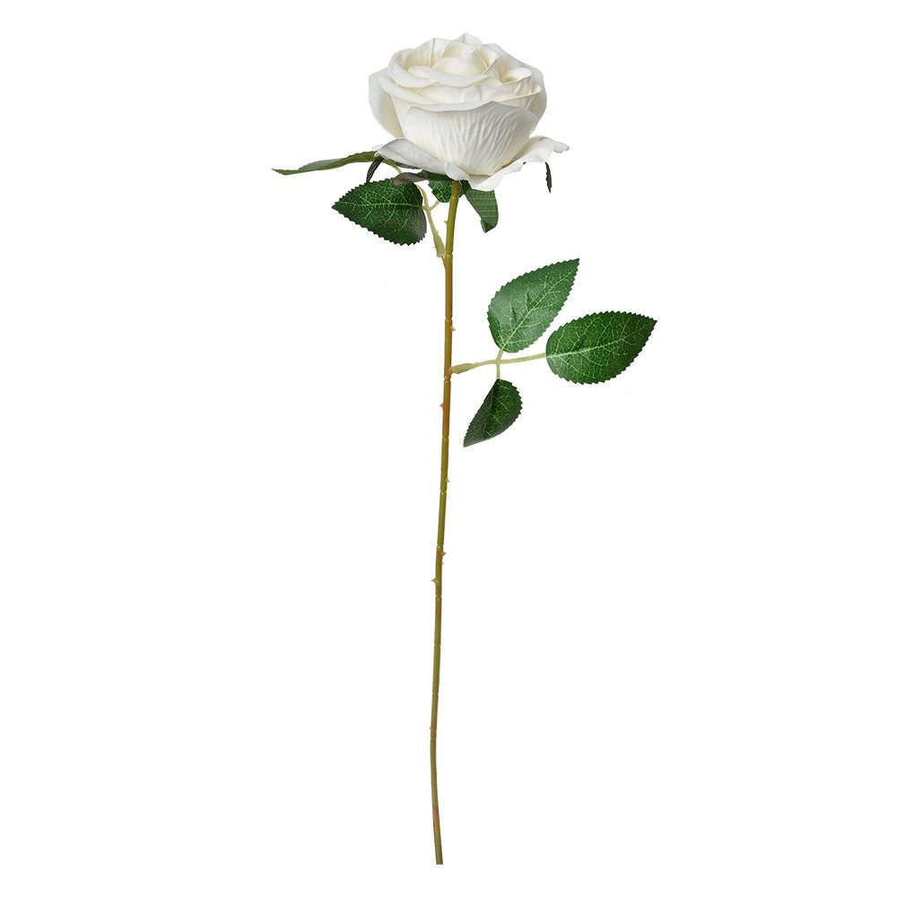 Kunstbloem Roos 50 cm Wit Kunststof