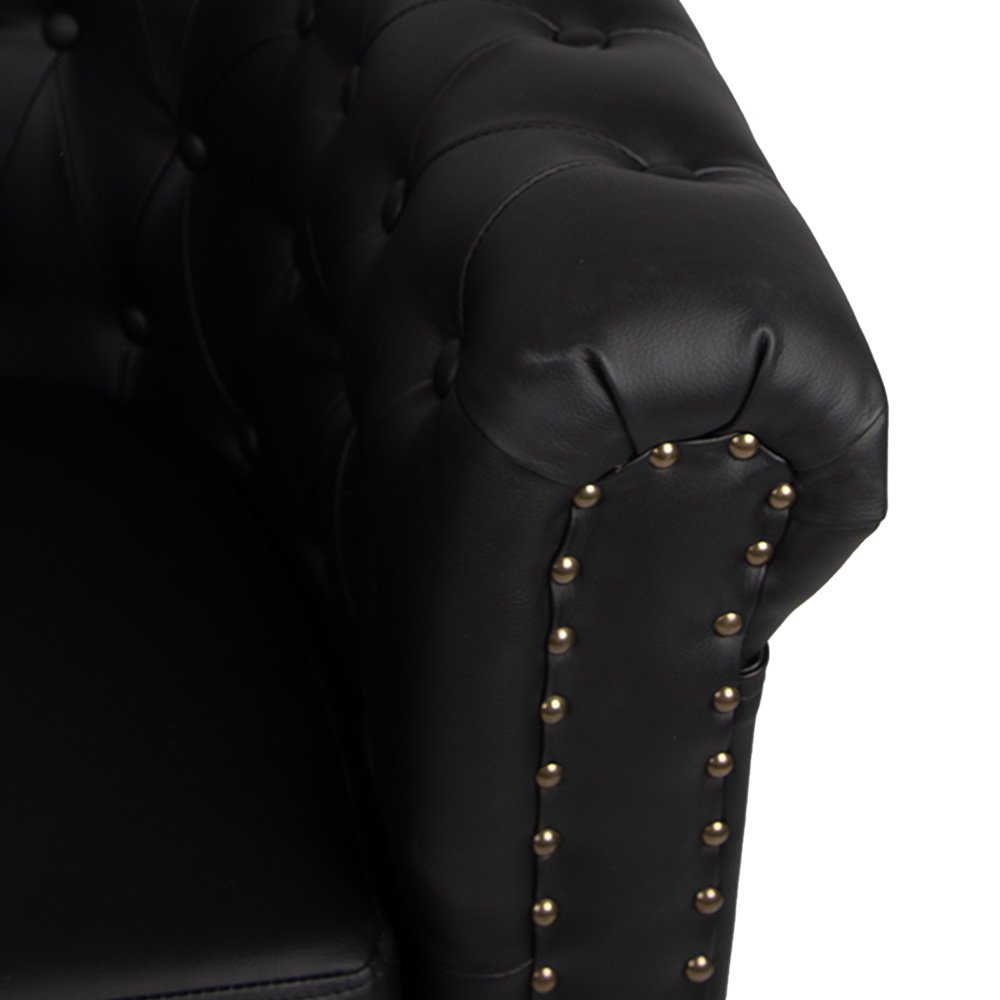 Fauteuil met Armleuning 80x75x72 cm Zwart Kunstleer