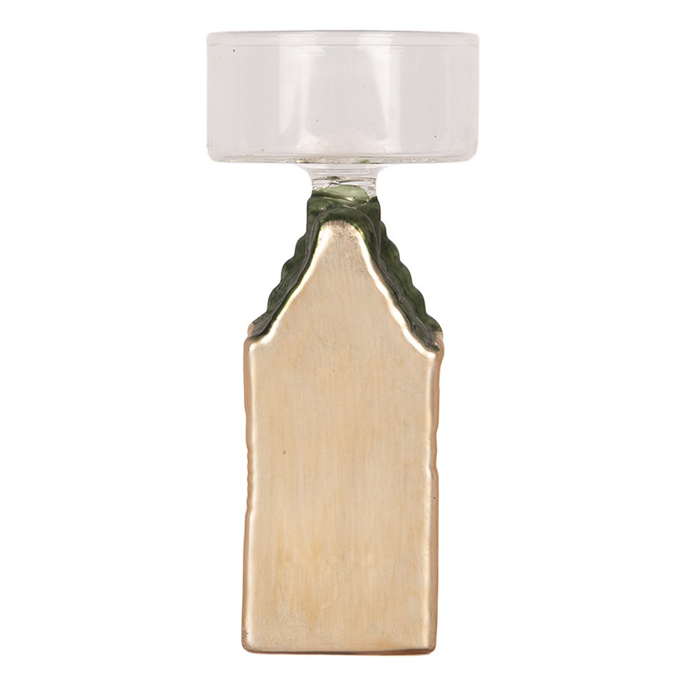Waxinelichthouder 5x5x12 cm Zilverkleurig Glas