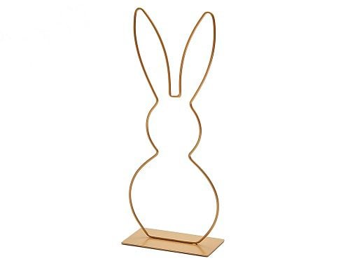 Metalen haas op voet 40cm goud