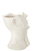 J-Line bloempot Vrouw - polyresin - wit