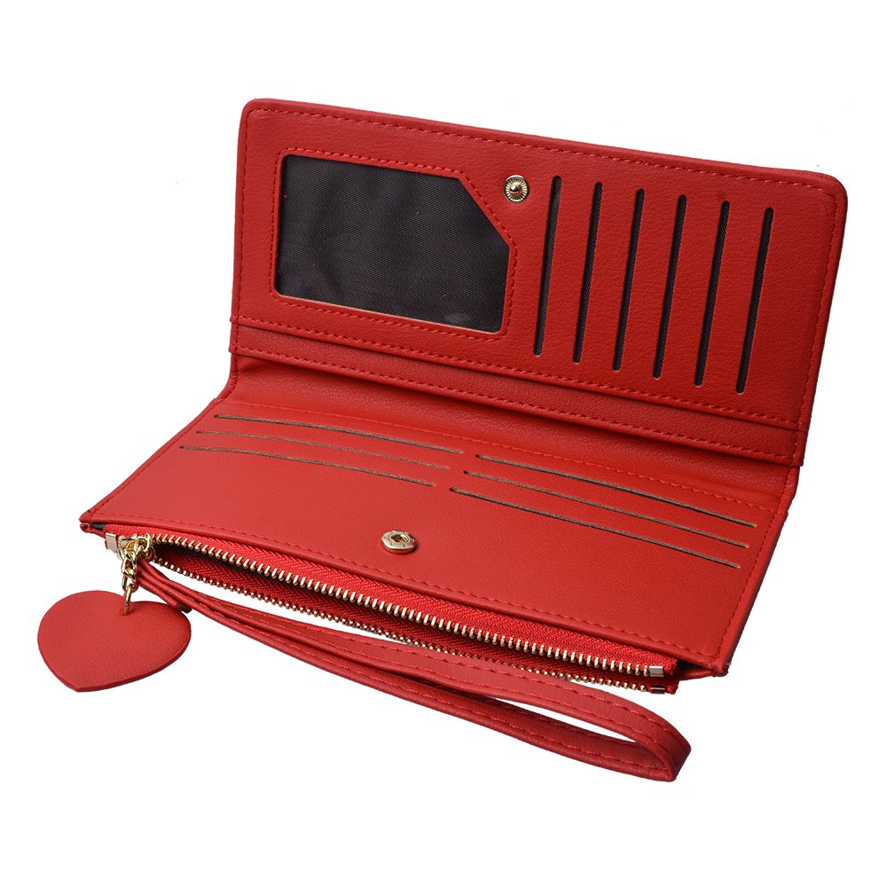 Portemonnee 19x11 cm Rood Polyurethaan