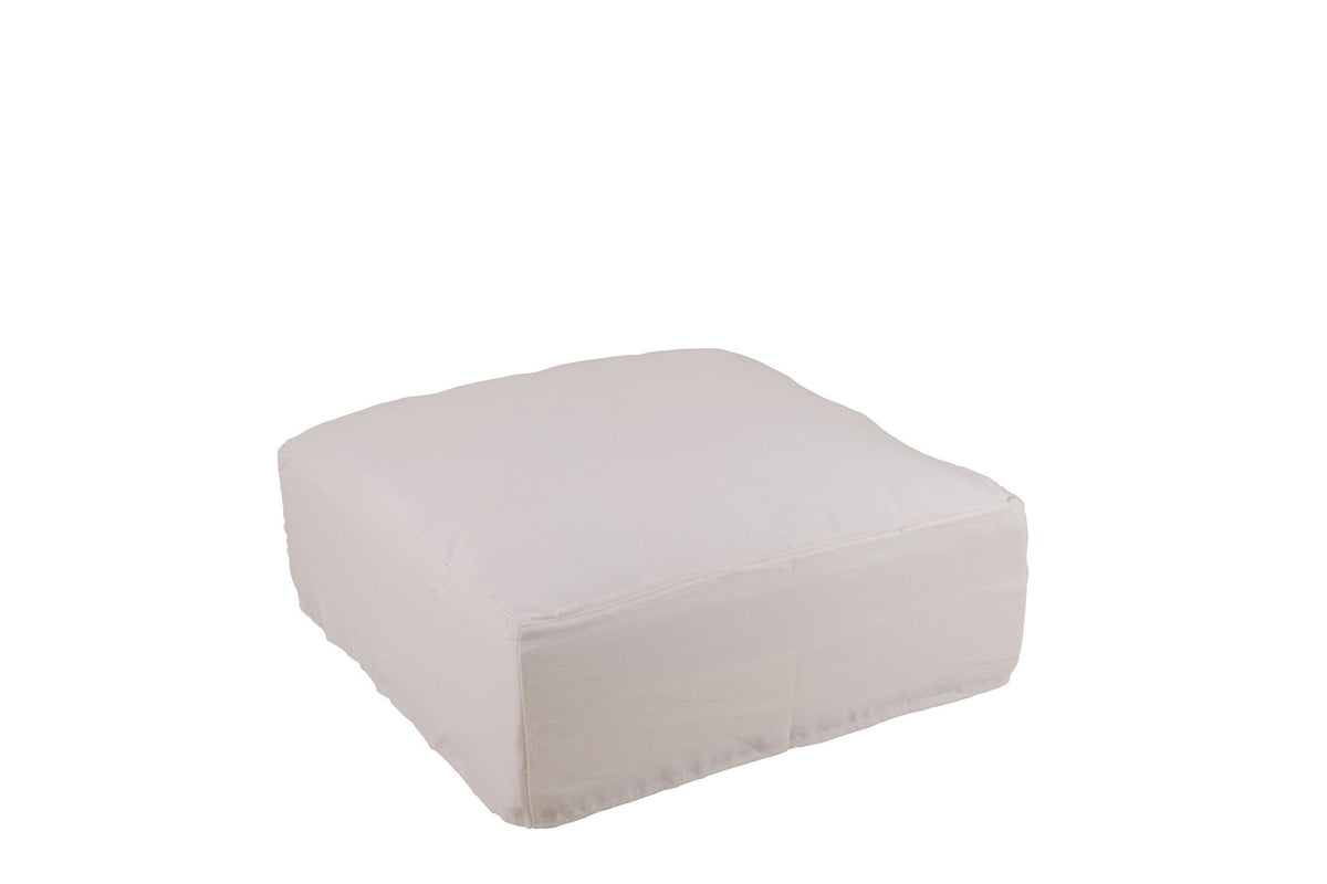 J-Line Hoes Voor Poef Monaco Linnen Marshmallow Wit