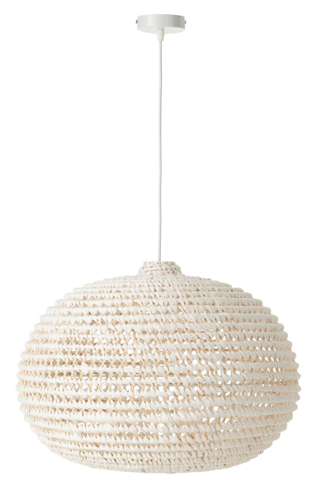 J-Line Plafondlamp Rond Metaal Getwist Wit