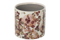 J-Line Bloempot - keramiek - donkerrood/wit - large