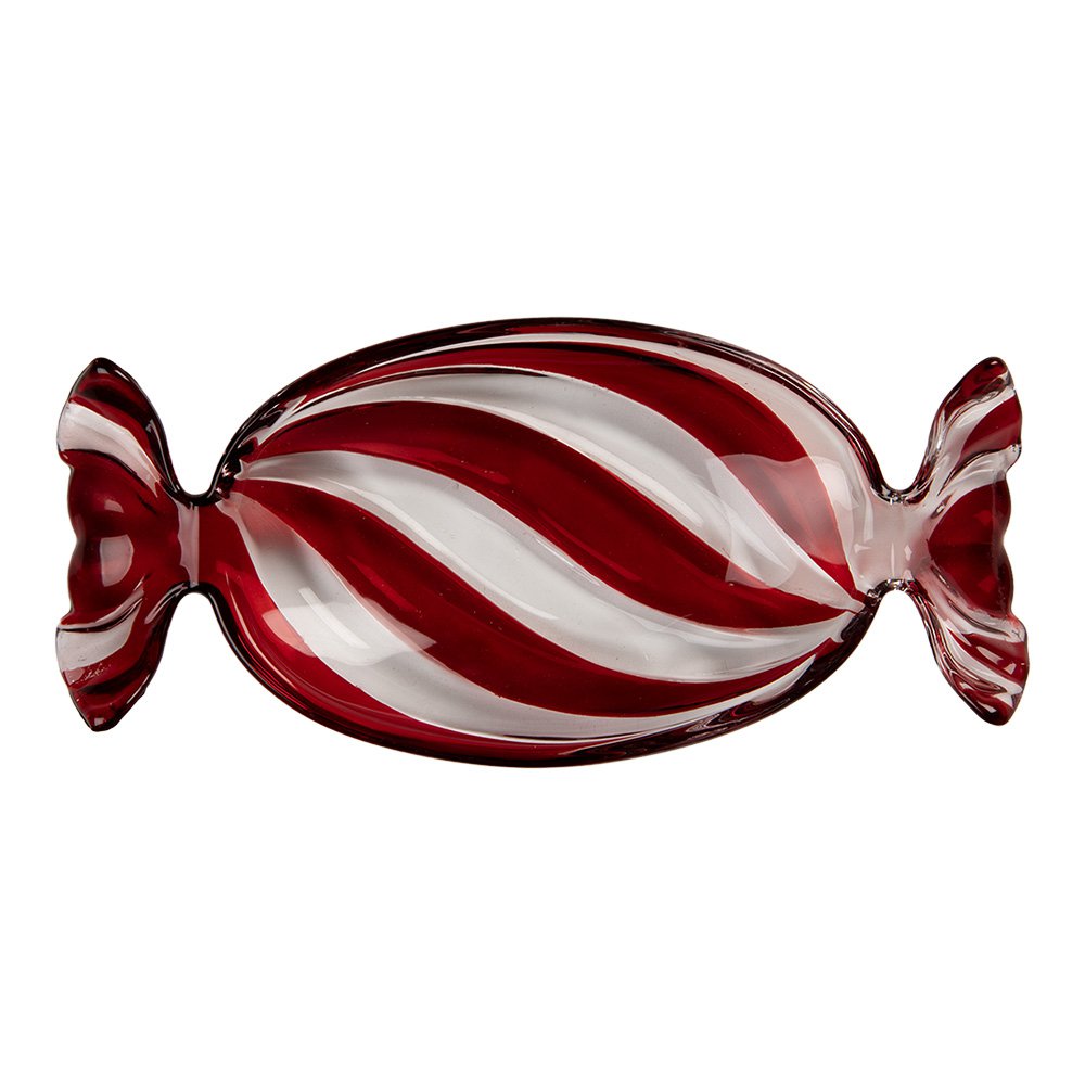 Decoratie schaal 23x11x4 cm Rood Glas