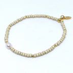Miyuki stretch armbandje met zoetwaterparel
