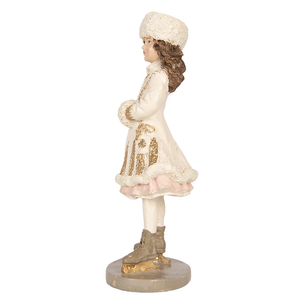 Kerstdecoratie Beeld Kind 8x7x18 cm Beige Kunststof