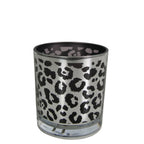 Theelichthouder zilver leopard small 8cm*
