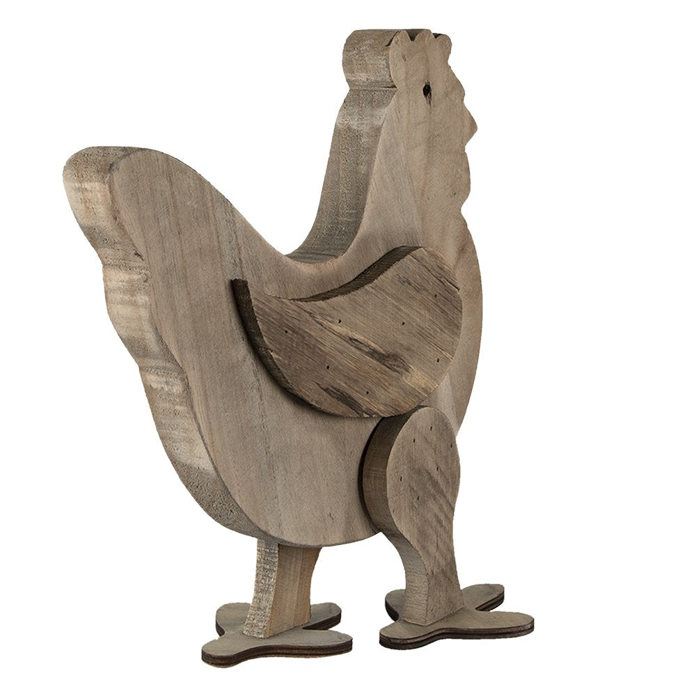 Beeld Kip 31x16x35 cm Bruin Hout