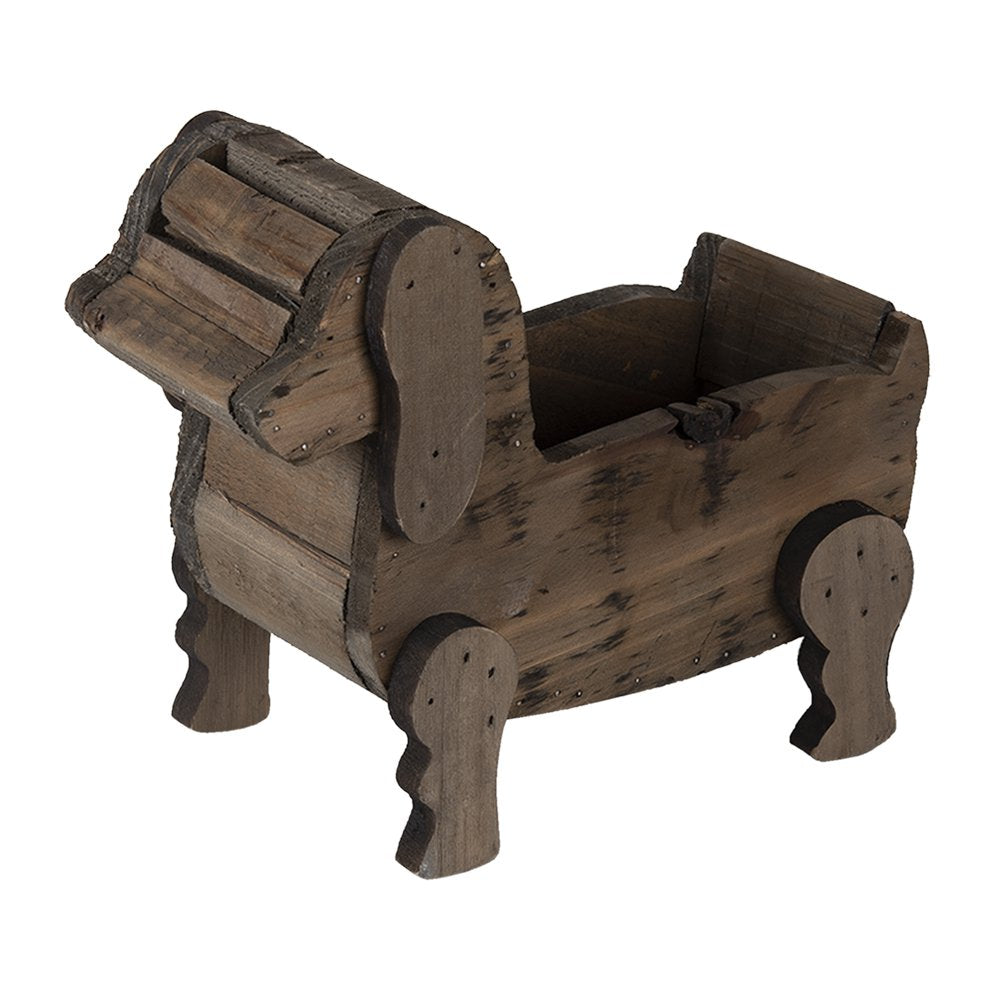 Bloempot 26x12x11 cm Bruin Hout Hond Bloempot Binnen