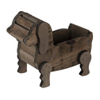 Bloempot 26x12x11 cm Bruin Hout Hond Bloempot Binnen