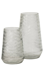 J-Line Vaas met reliëf - glas - transparant - large