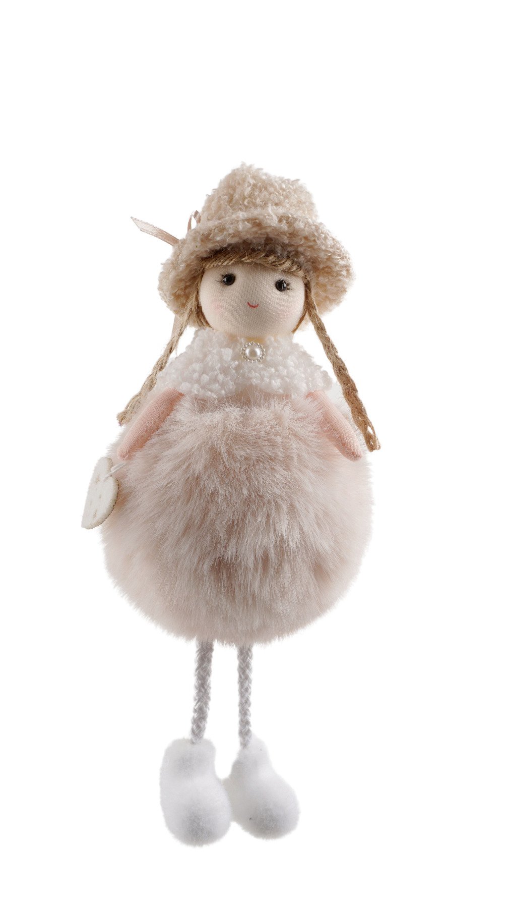 Fluffy meisje 4st 22cm bruin