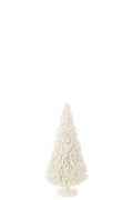 J-Line decoratie Kerstboom - hout - wit - small