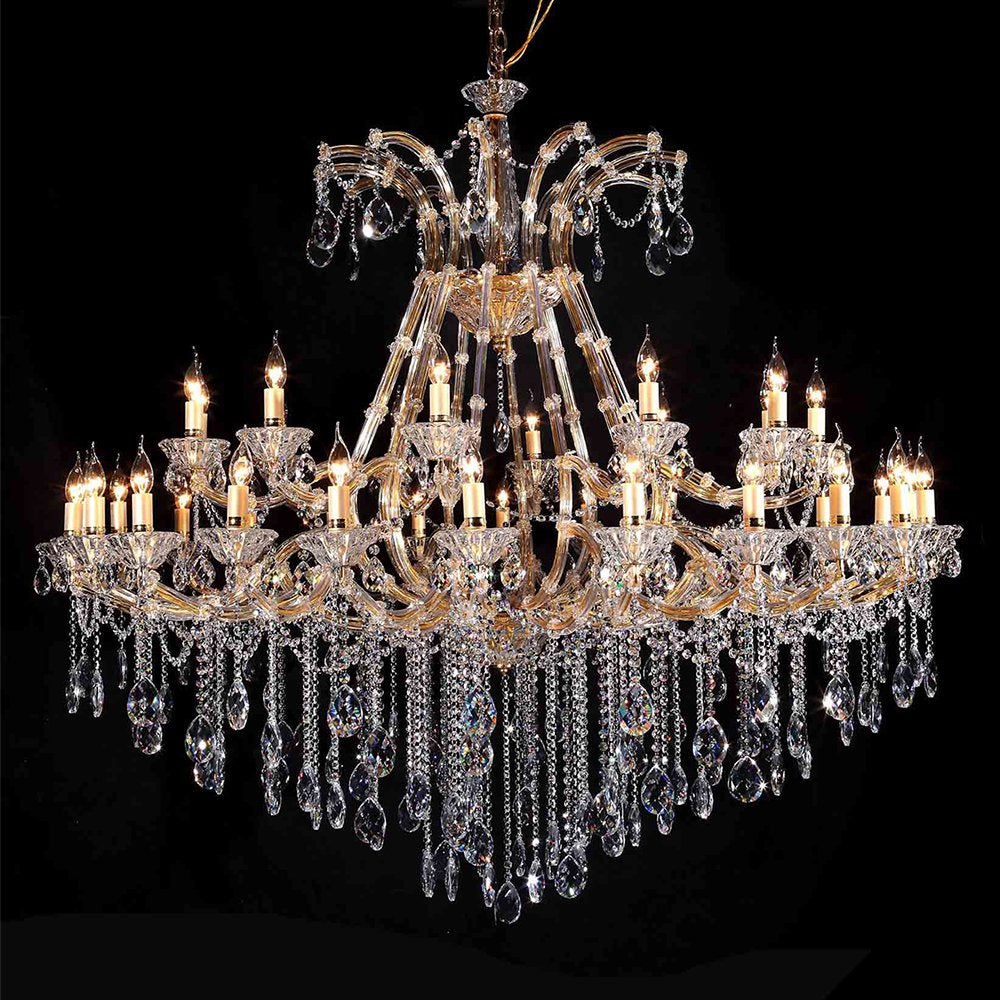 Kroonluchter Ø 165x150 cm Transparant IJzer Hanglamp