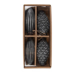 Kerstbal Set van 4 Ø 7/6 cm Grijs Glas Kerstboomversiering
