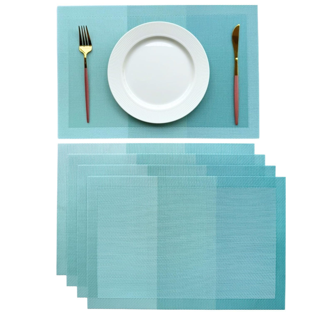 Geweven PVC eetplacemats – hittebestendig, antislip – set van 4