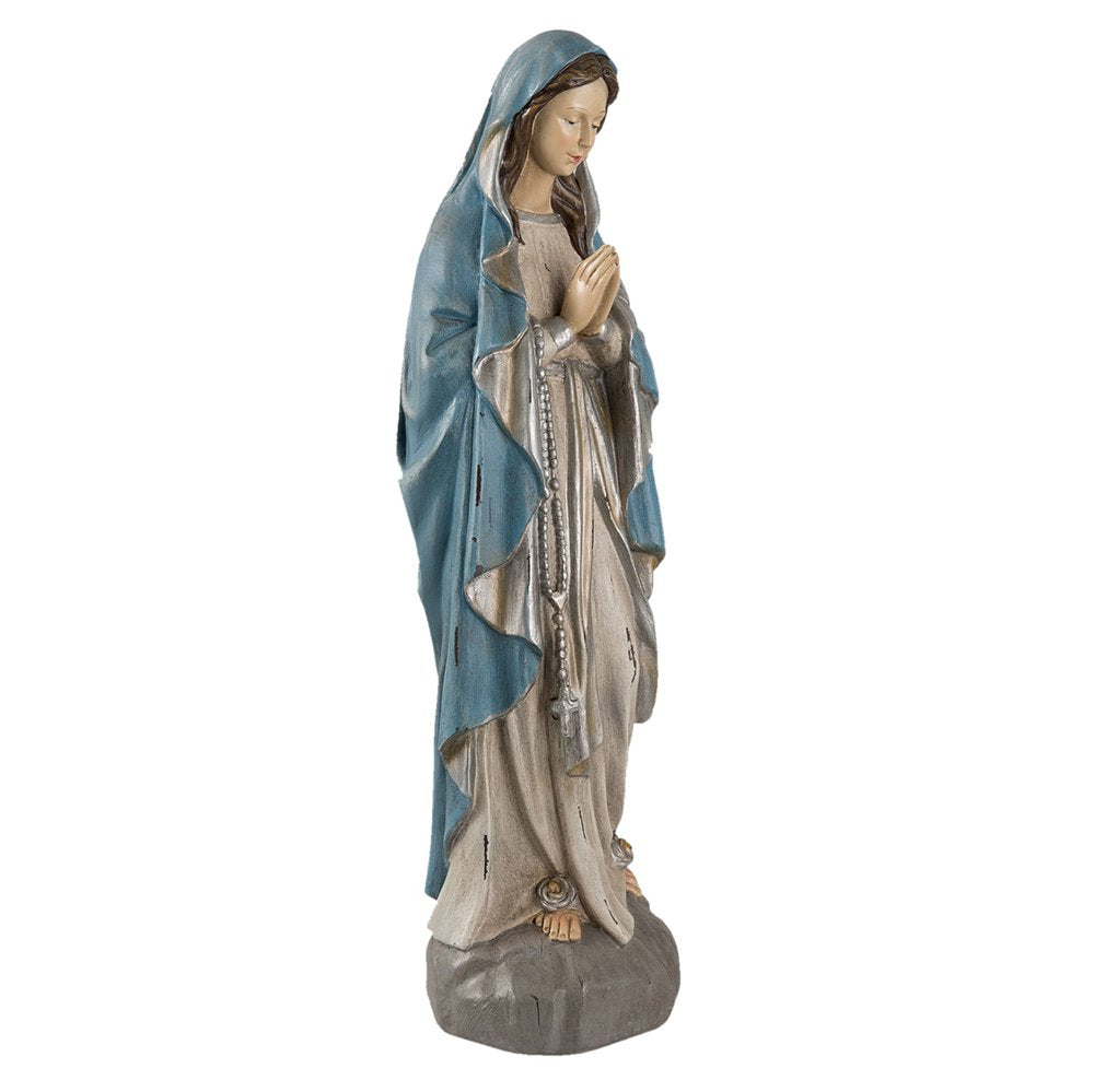 Beeld Maria 15x11x50 cm Grijs Polyresin
