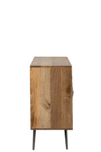 J-Line kast Geweven Draadontwerp - hout - naturel/zwart