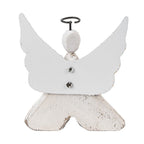 Decoratie Beeld Engel 8x3x9 cm Wit Bruin Hout