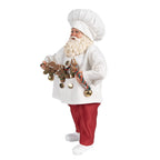 Kerstdecoratie Beeld Kerstman 27 cm Wit Rood Textiel