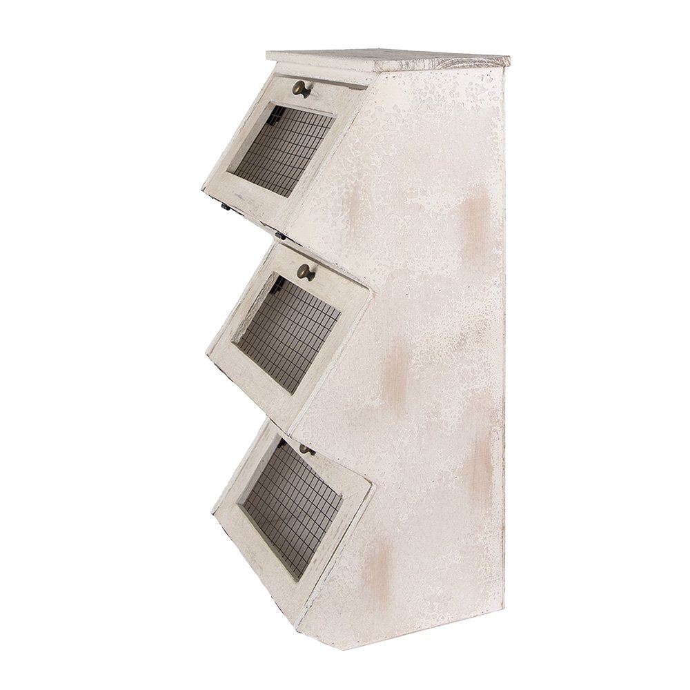 Wandkast 33x25x61 cm Wit Hout