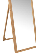 J-Line spiegel Met Voet - glas/sparhout - naturel - 162 x 52 cm