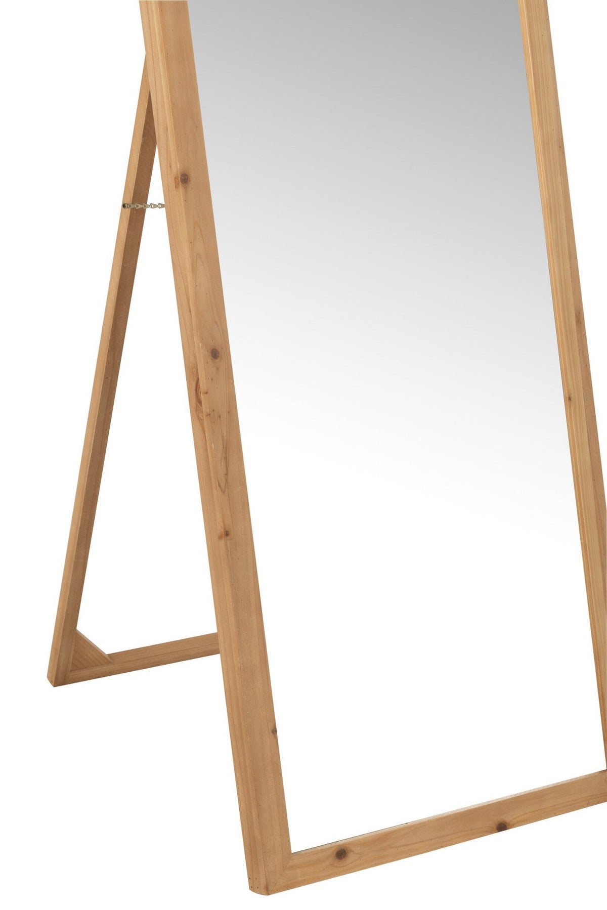 J-Line spiegel Met Voet - glas/sparhout - naturel - 162 x 52 cm