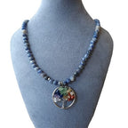 Damesketting met Sodaliet en gevlochten Tree of Life
