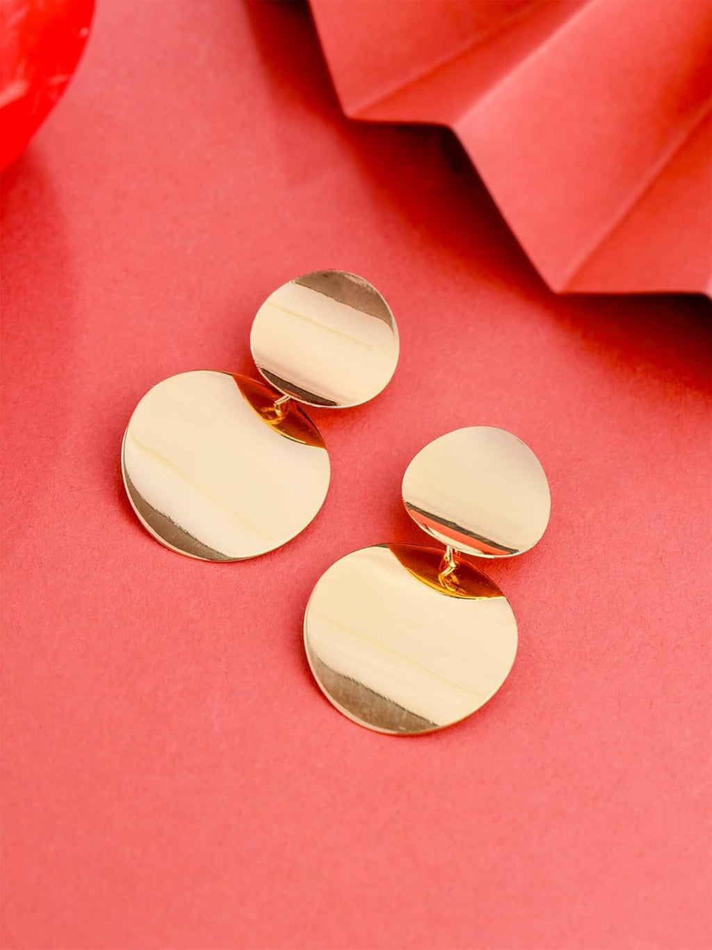 Vergulde cirkelvormige oorbellen – mode-sieraden in westerse stijl – lichtgewicht legering – paar