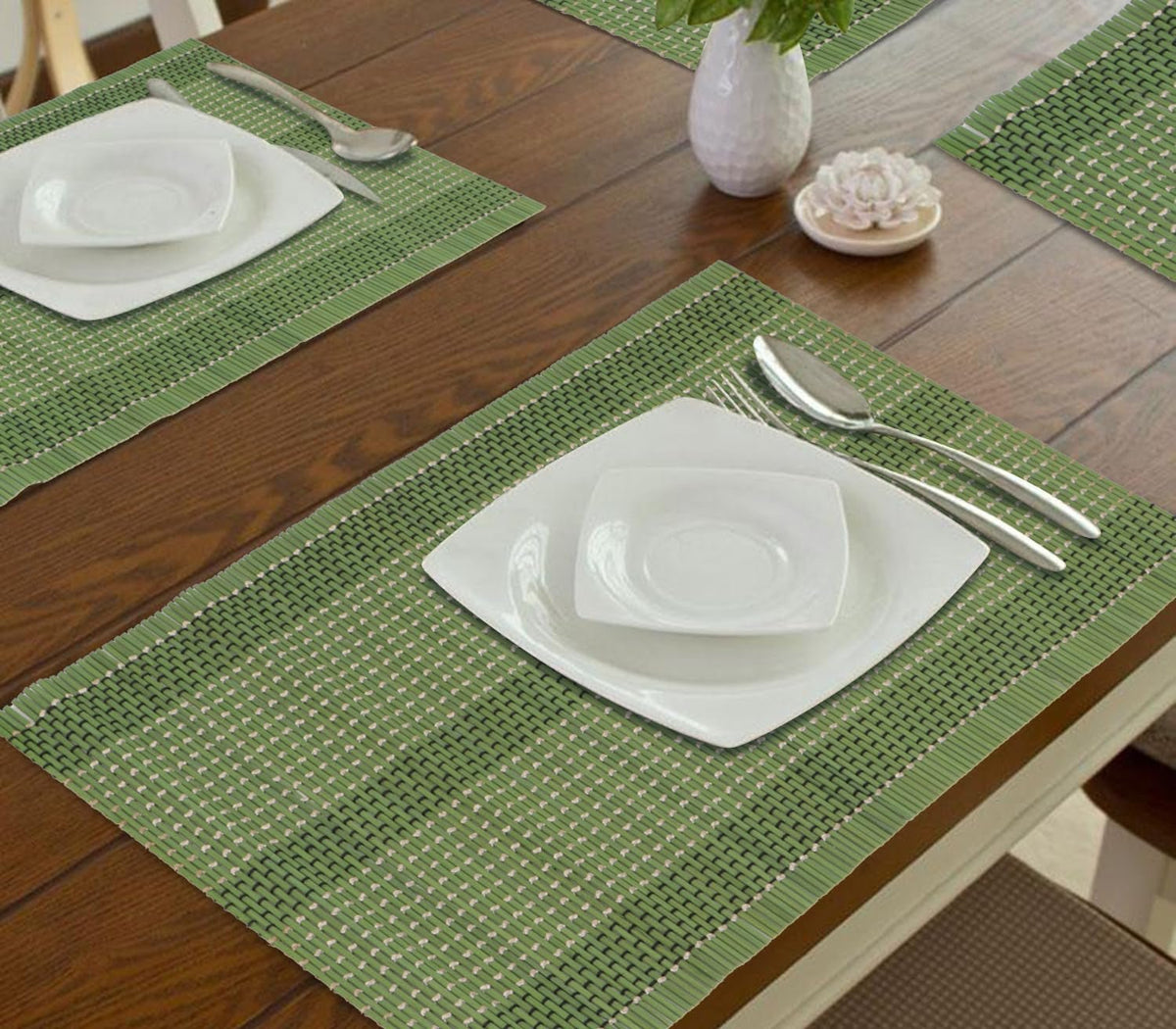 Placemats – Omkeerbare bamboe eetmatten – Set van 6, 45x30 cm
