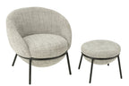 J-Line loungestoel + poef - ijzer - grijs/zwart