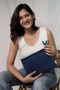 Handgeverfde corduroy laptophoes voor 10,9" iPad - 3 kleuren