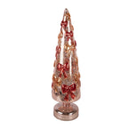 Kerstdecoratie Beeld Kerstboom Ø 10x37 cm Rood Glas