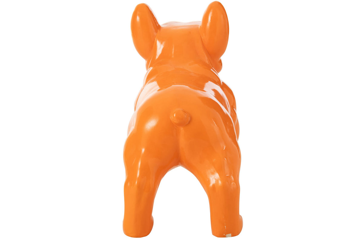 J-Line decoratie Bulldog - hout - oranje
