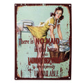 Tekstbord 25x1x33 cm Groen IJzer Vrouw Wandbord