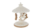 J-Line decoratie Draaimolen Peperkoek - polyresin - beige/wit