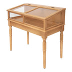 Vitrinekast Goudkleurig, Hout en Glas 80x46x85 cm