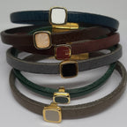 Semplice emaille vierkante slider 24K verguld