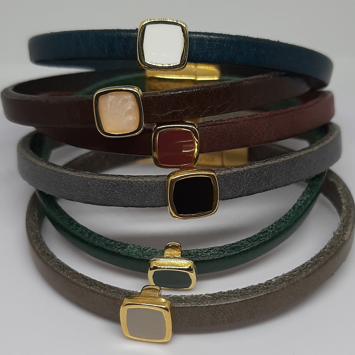 Semplice emaille vierkante slider 24K verguld